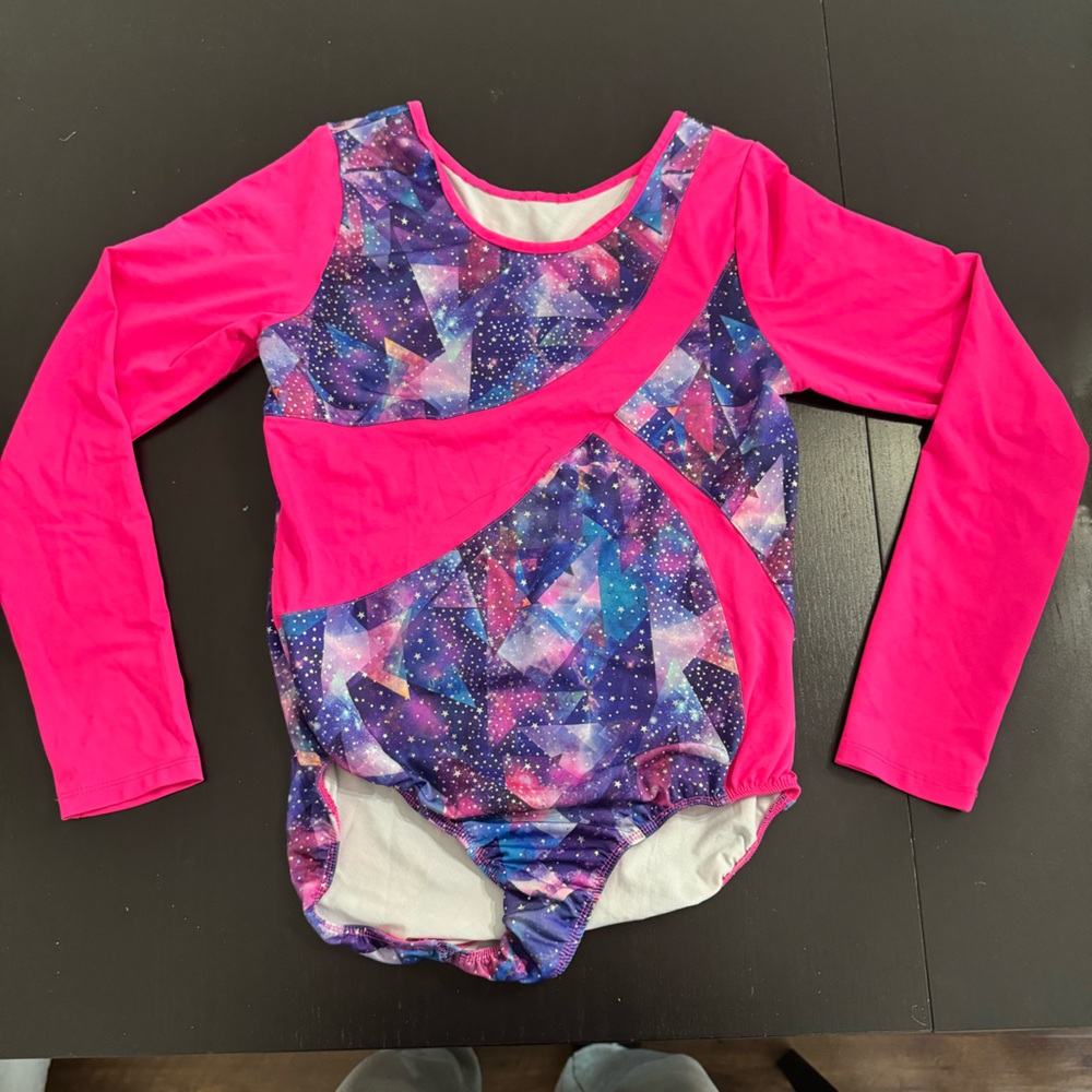 gymnastics leotard, pink, purple & blue